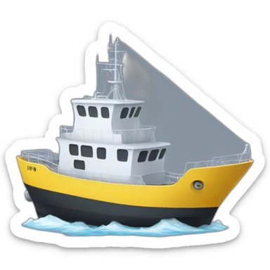 barco amarillo sticker