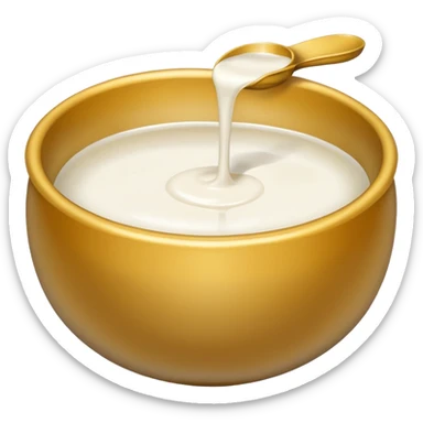 Sliver slave bowl emoji with only milk in it sticker
