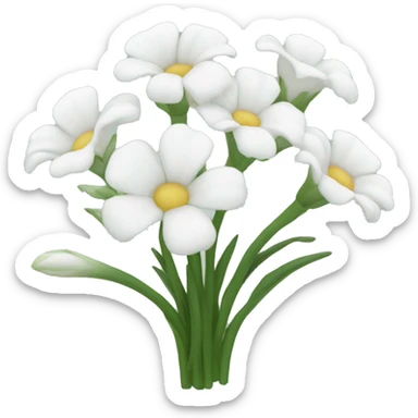 White flowers sticker