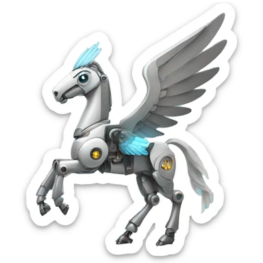 Robot Pegasus with robot wings sticker