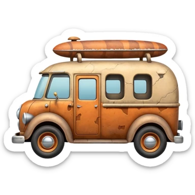 Ron’s Professional antique tall Flintstones moving van hot rod (bug shaped)  sticker