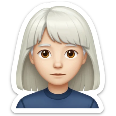 little longer white hair and bangs sticker