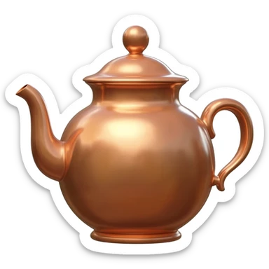 A beautiful shiny hyperrealistic mirco-detailed classic copper tea pot, 8k  isolated, 3D rendering 8k, 600 dpi. No emoji icons no emoji faces no human figures  sticker