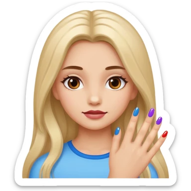 a girl with nails sticker