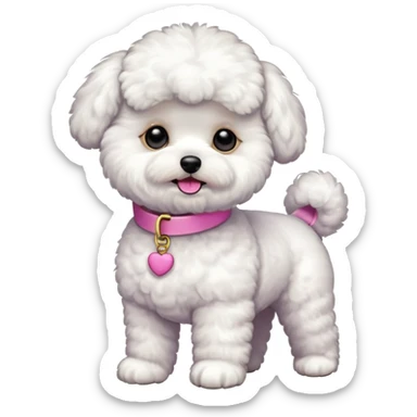 a full body of cute bichon frise sticker