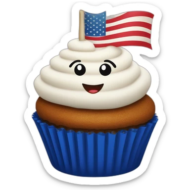 Happy 4th of July cupcake sticker