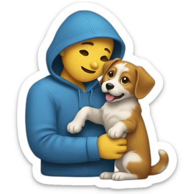 Un chat et un Chien qui s’embrasse sticker