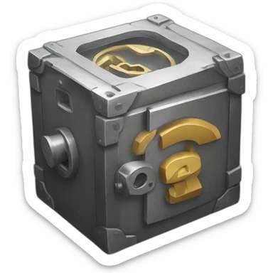 a vault with crypto inside sticker