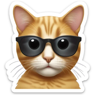 Cat with sunglasses sticker