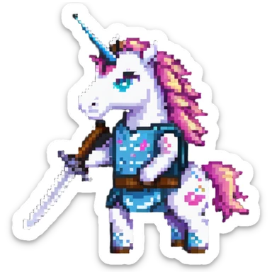 unicorn wielding a katana sticker