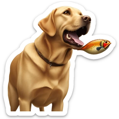 Labrador retriever catch a pheasant sticker