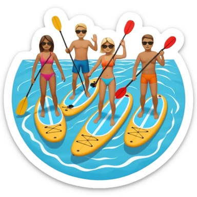 Paddle boarders in a circle  sticker