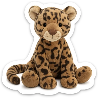 clouded leopard jellycat stuffed plush sticker