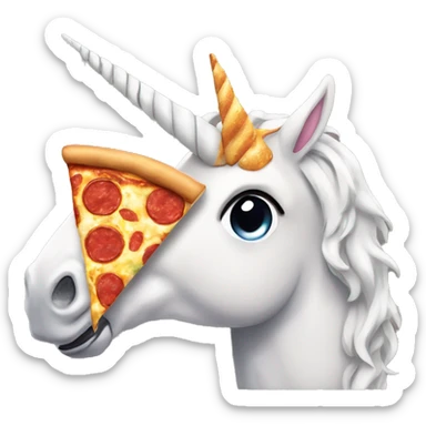 unicorn consuming pizza sticker