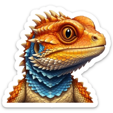 A hyper-realistic bearded dragon  sticker