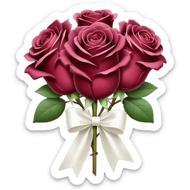 Maroon rose bouquet  sticker