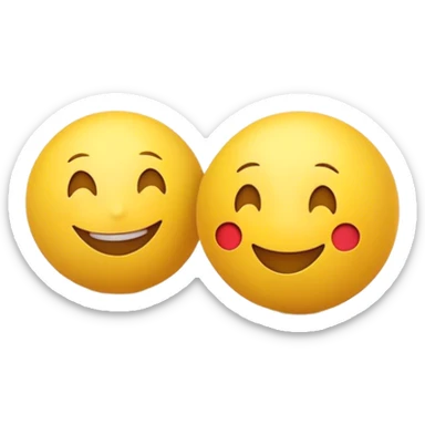 Make a smiling emoji. At the bottom of the emojis there are two yellow balls attached sticker