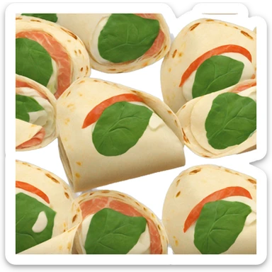 deli meat spinach cream cheese tortilla wrap sticker