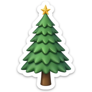 generate simple green christmas tree without toys sticker