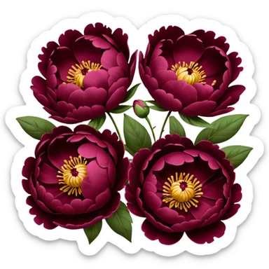 burgundy peonies sticker