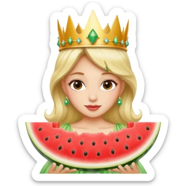 Watermelon a woman wearing a crown as a fairy princess sticker