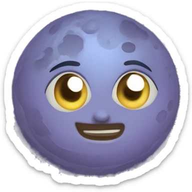 Moon astrology symbol with cute face sticker