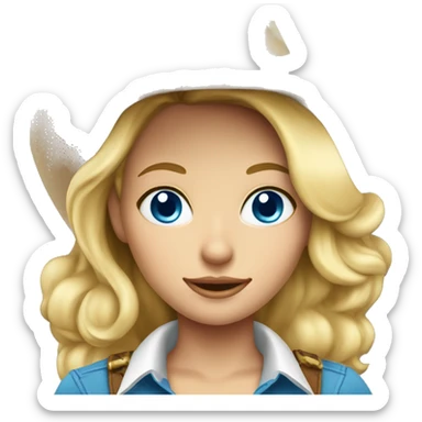 Blonde cowgirl with blue eyes sticker