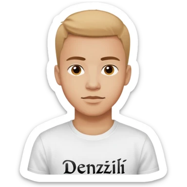 Junge, mit T-Shirt, Denizli Schrift sticker