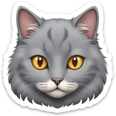 Grey cat with notch in ear sticker