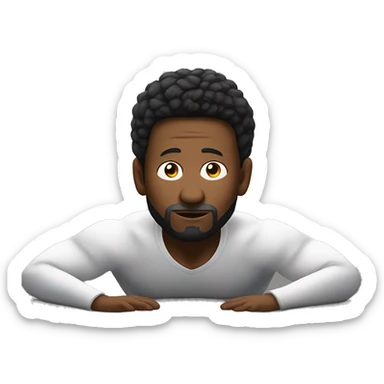 hombre de pelo negro moreno de raza blanca meditando con un cierto parecido a messi sticker