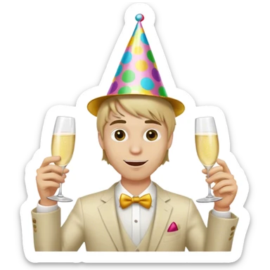 dark blonde drunk crazy guy party sticker