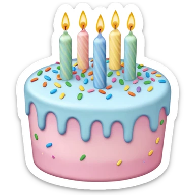 1 layer pastel birthday cake sticker