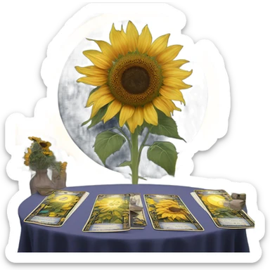 moonlit sunflower tarot reading sticker