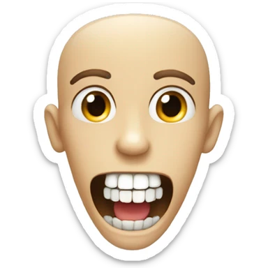 Upper teeth to the side  sticker