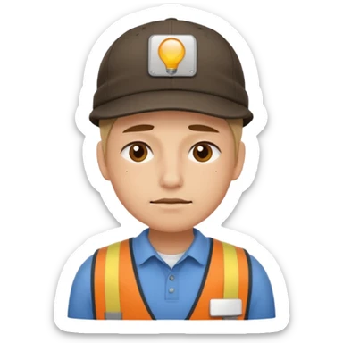 Developer going back to work after christmas holidays, looking tired and wearing a cap sticker