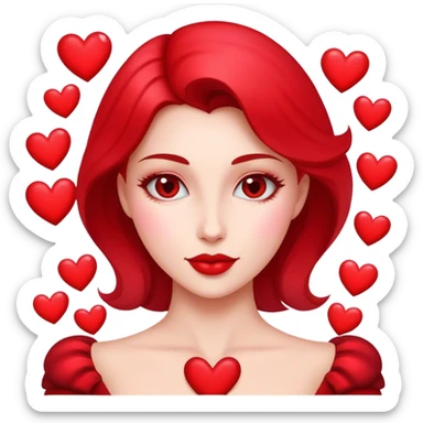 Osa femenina elegante enamorada con corazones  sticker