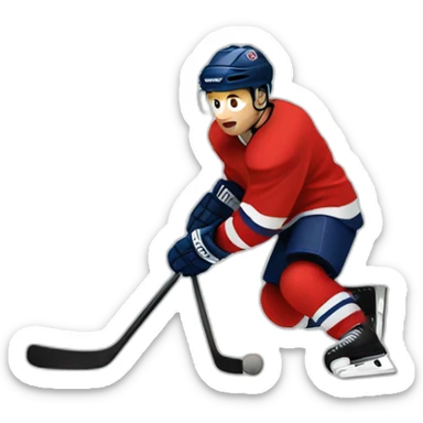hockey player in red sticker