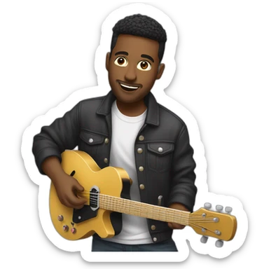 Dj qui fais de la guitare en pull sticker