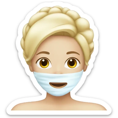 Blonde girl doing skincare sticker