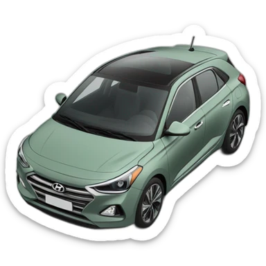 Voiture modèle i20 hyundai vert gris sticker