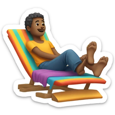 Relaxing with flip flops sticker