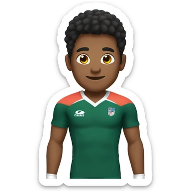 rugby player kids with black shirt saying ok sticker