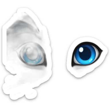 gray female cat blue eyes sticker