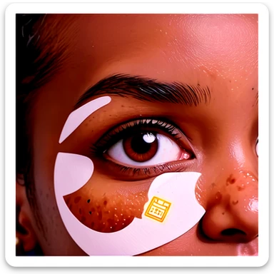 The hyperpigmentation meme humorously highlights how even the tiniest scratch, pimple, or irritation on darker skin tones can leave a lasting dark mark, often exaggerated to show a small wound turning into a massive patch of hyperpigmentation.  To make this into a Memoji, you could create a face with a neutral or annoyed expression, adding a small bandage or pimple on one side and an exaggerated dark spot next to it to represent the lingering hyperpigmentation effect. sticker