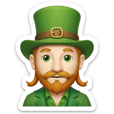 hippy leprechaun with thin mustache sticker