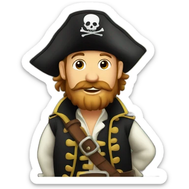 pirate on sail sticker