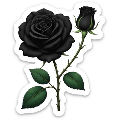 black rose with a stem emoji sticker