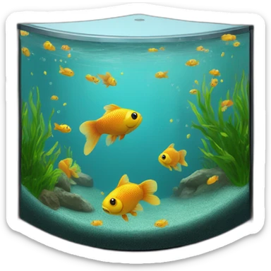 Des poissons (goupies) dans un aquarium d’angle sticker