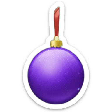 Purple ball toy on Xmas tree sticker