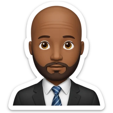 bald black men with tie with bearded sticker